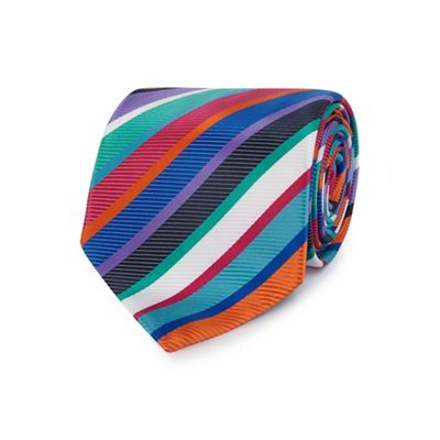 The Collection Green bright striped tie